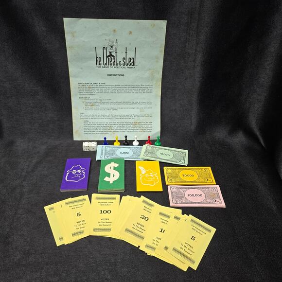 Vintage Lie, Cheat & Steal The Game of Political Power 70s Board Game - Picture 2 of 10